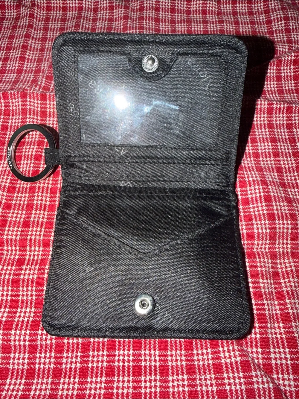 Vera Bradley Quilted Black Key & Card Holder with Ring